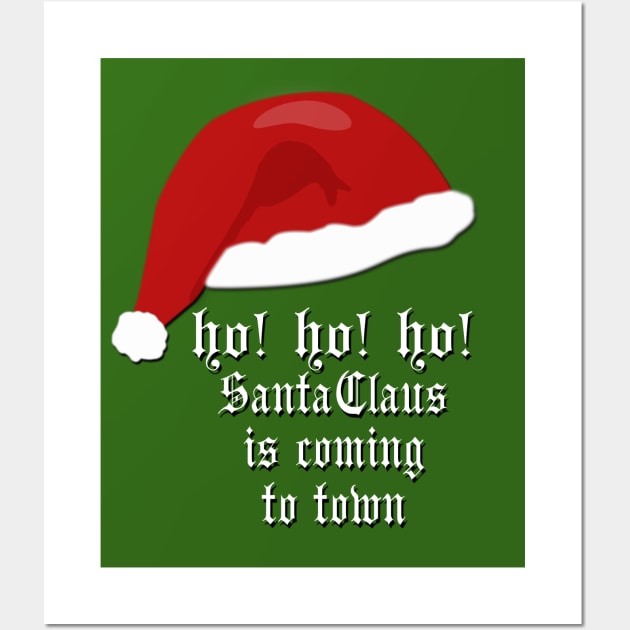 Santa Claus Hat and Beard Classic X-mas Song Wall Art by Scar